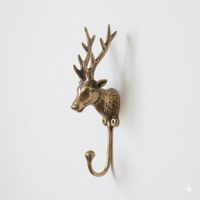Patère Tête de Cerf en Bronze 18 cm | Crochet style chalet