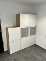 IKEA BESTÅ Schrankkombination Eiche/Weiss Hochglanz