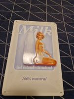Vintage Milch Blechschild "100% natural" Nostalgic