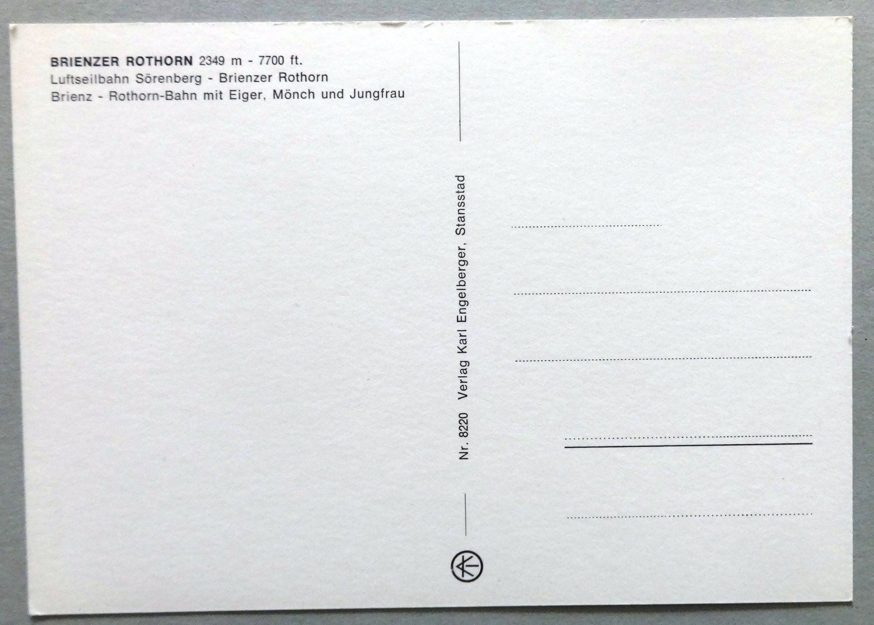 Cartoline postali: Brienzer Rothorn 2349 m – Usato da Fétigny venduto da Billy2miny 1