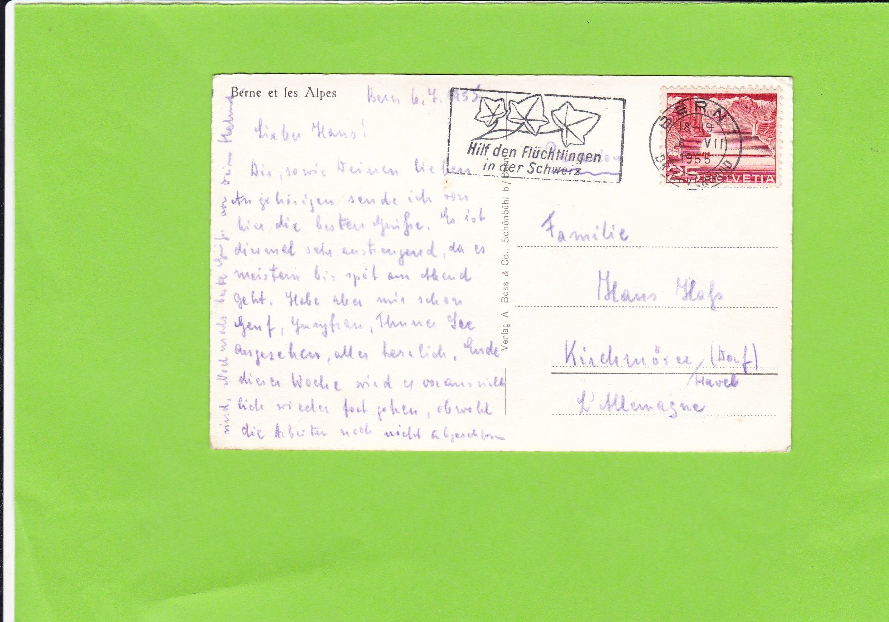 Cartoline postali: Bern und die Alpen – Usato da St. Peterzell venduto da neckertal 1