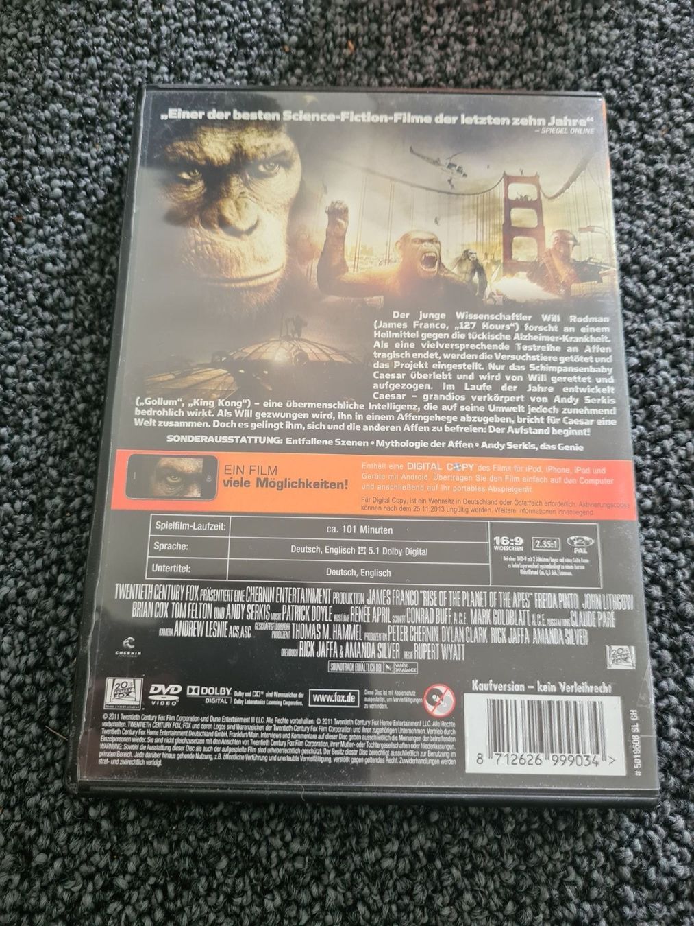 Tutti i DVDs: DER PLANET AFFEN PREVOLUTION(8196) – Usato da Ruswil venduto da Ruck.Zuck. 1