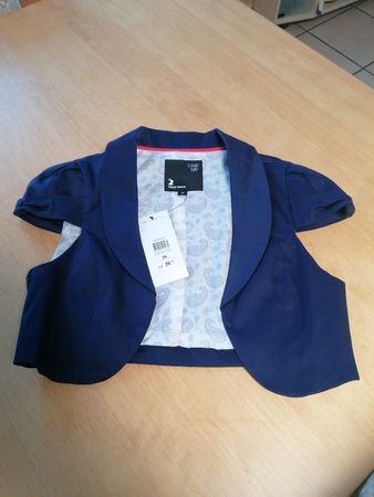 Veste élégante bleu marine, taille 36, neuve
