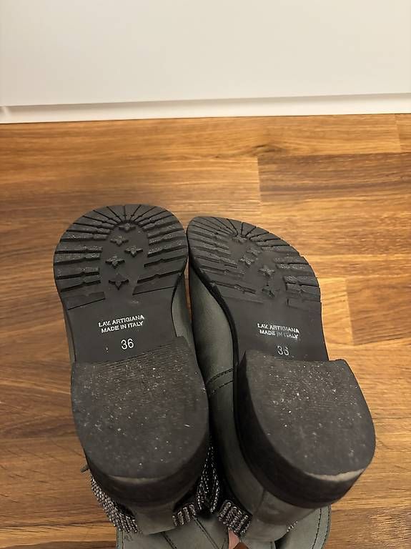 Scarpe da donna: Stiefeletten Grau/Blau aus Leder - Gr. 36 – Usato da Zürich venduto da FedeSara 4
