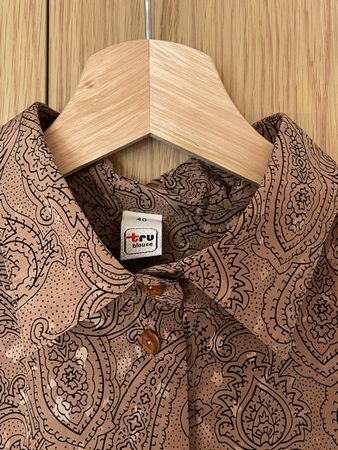 Vintage Langarm-Bluse / Hemd mit Paisley-Muster – Gr. 40