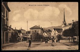AK Wald /Zürich, Postplatz, 1914