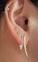 Gold plated feather earrings