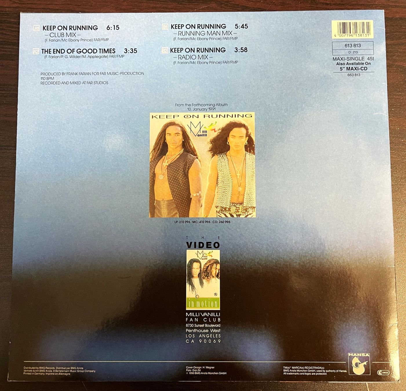 Dischi in vinile: Milli Vanilli – Keep On Running (1990, Vinyl) – Usato da Oftringen venduto da Vucki 1