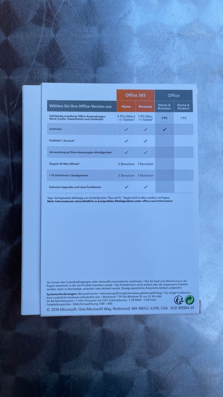 Microsoft Software: Microsoft Office Home & Business 2016 – Usato da Glattfelden venduto da cybermaxx 1