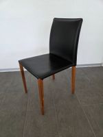 4 Stück Esszimmerstühle Leder schwarz