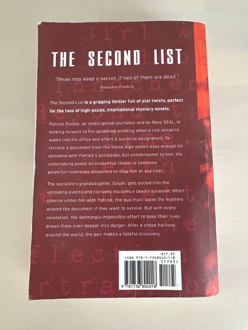 Bücher: Max Bridges Thriller - The Second List - Gripping Read! – Gebraucht aus Schwyz von xim_c2ps 1