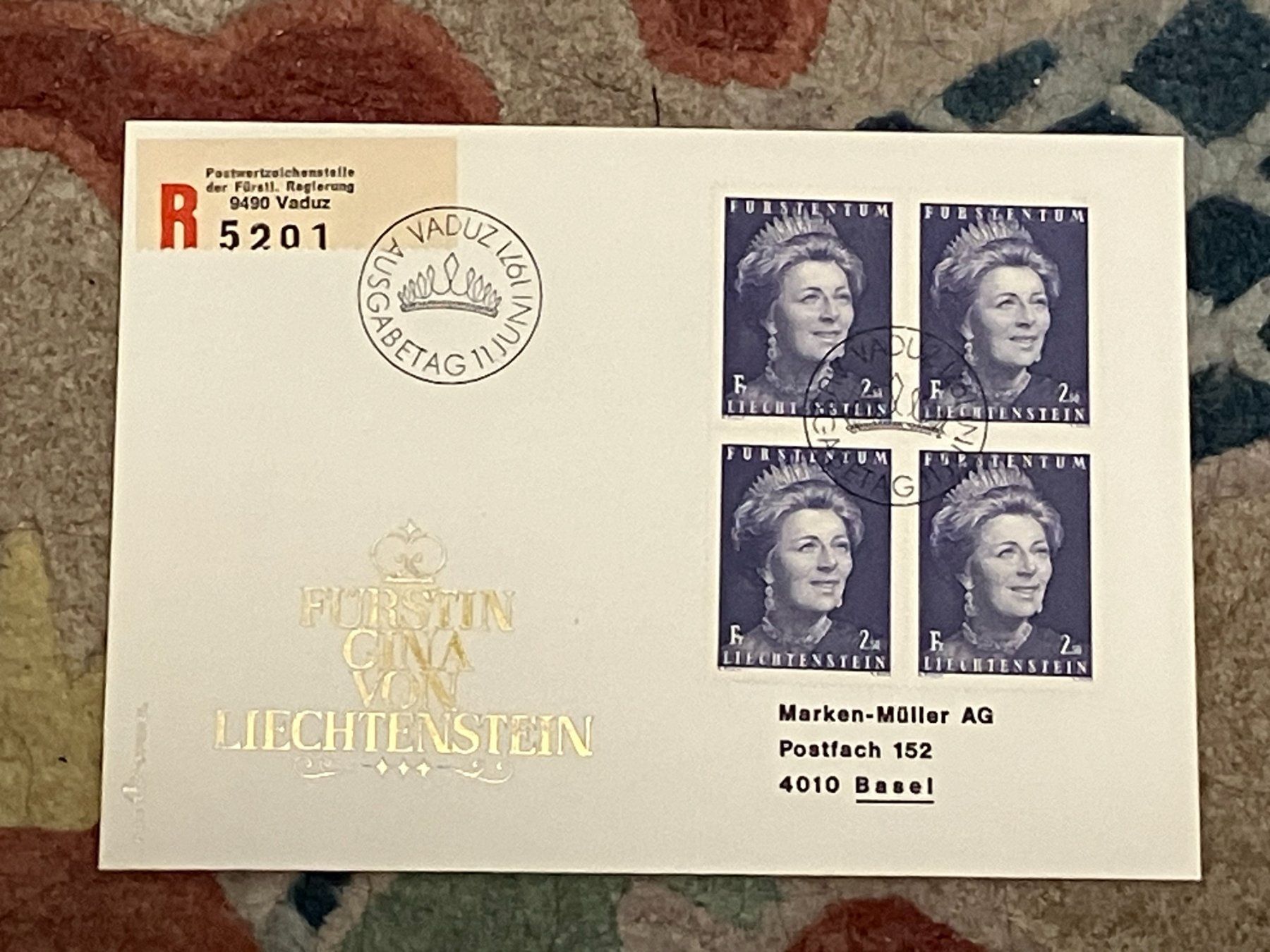 Tutti i francobolli: 1 Erstagsbrief LI Einschreiben Viererblock 1971 – Nuovo (secondo la descrizione) da Koblenz venduto da Markenhimmel