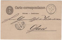 SPEICHER auf 5 Rp. Ganzsachen-Postkarte nach GAIS
