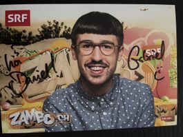 Signiertes Foto Zambo Moderator Gabriel Vetter SRF