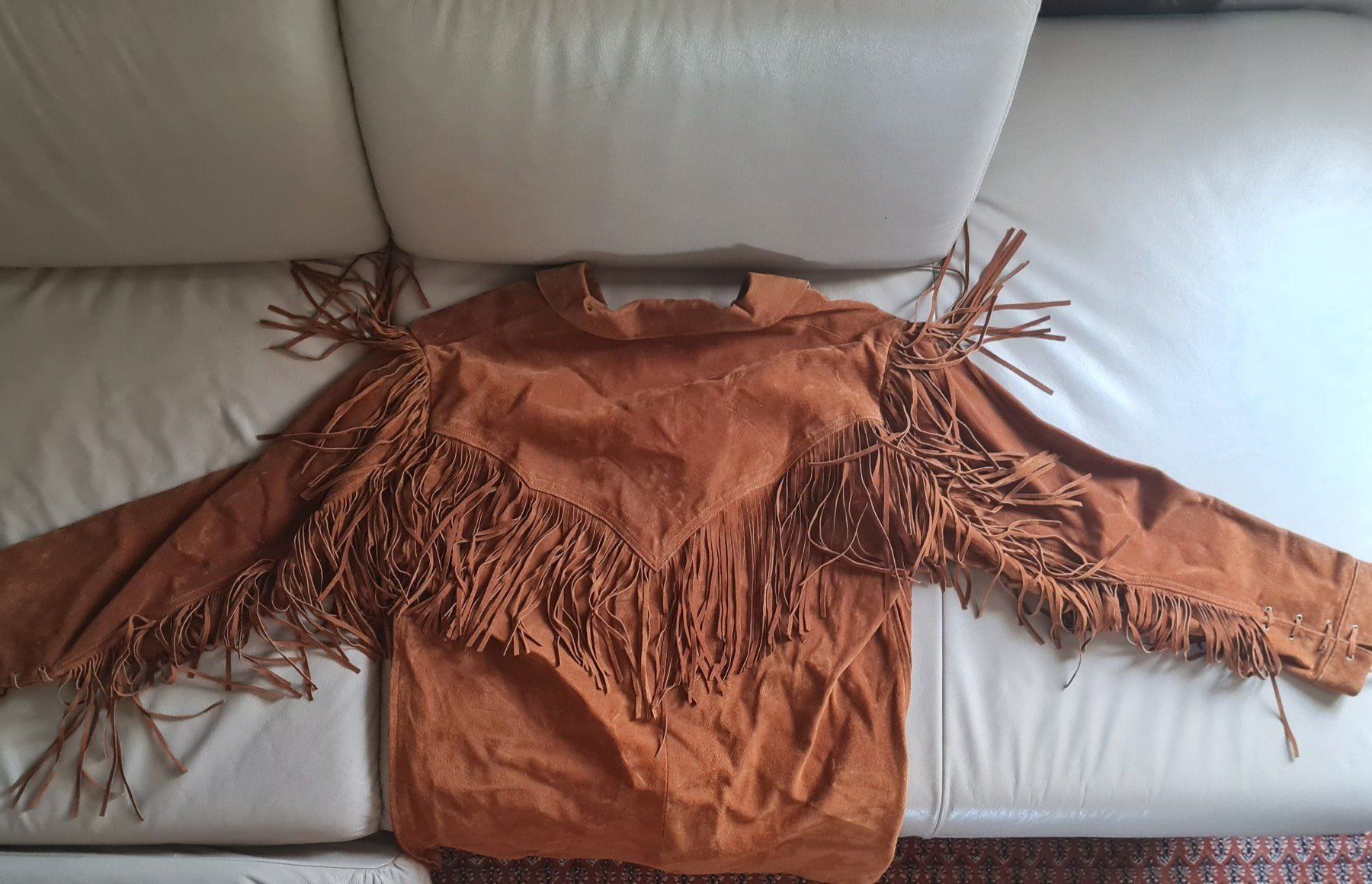 Hemden: Lederhemd Scully mit Fransen in braun , Grösse M – Gebraucht aus Coeuve von Nelly2 5