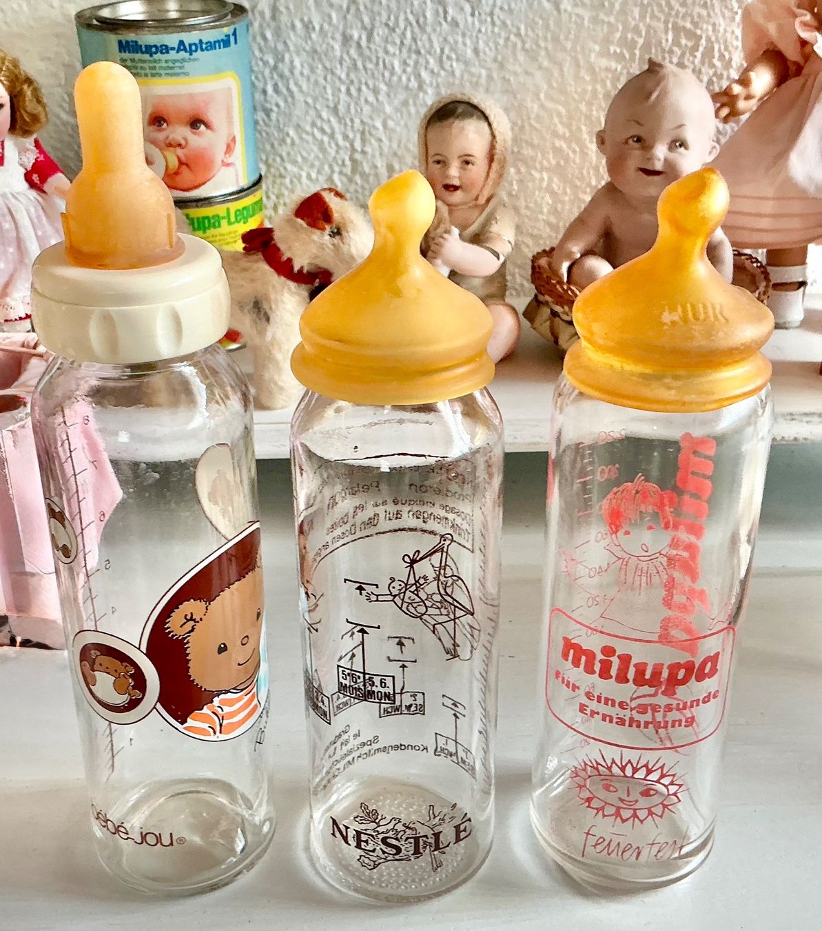 Baby-Mahlzeiten: ALTE GLAS SCHOPPENFLASCHEN  MIT HARASSE – Gebraucht aus Zell LU von Silvermemory 2