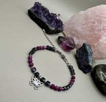 ✨ Rubin und Koldrieryt Handgefertigtes Armband aus Naturste