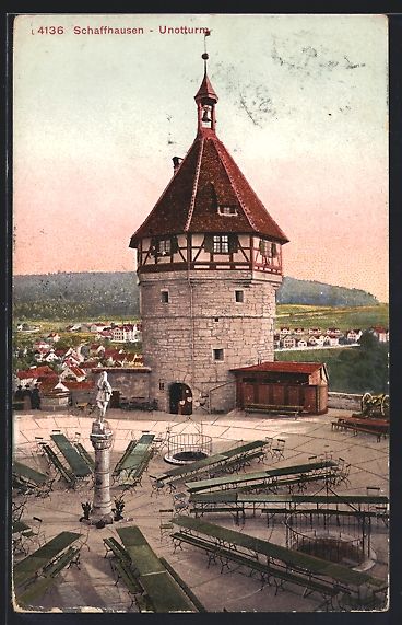 Cartoline postali: Schaffhausen, Munotturm mit Blick auf di – Usato da Berlin venduto da bartko-reher