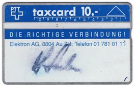 Elektron AG, Visitenkarte (1. Auflage) - Firmen Taxcard