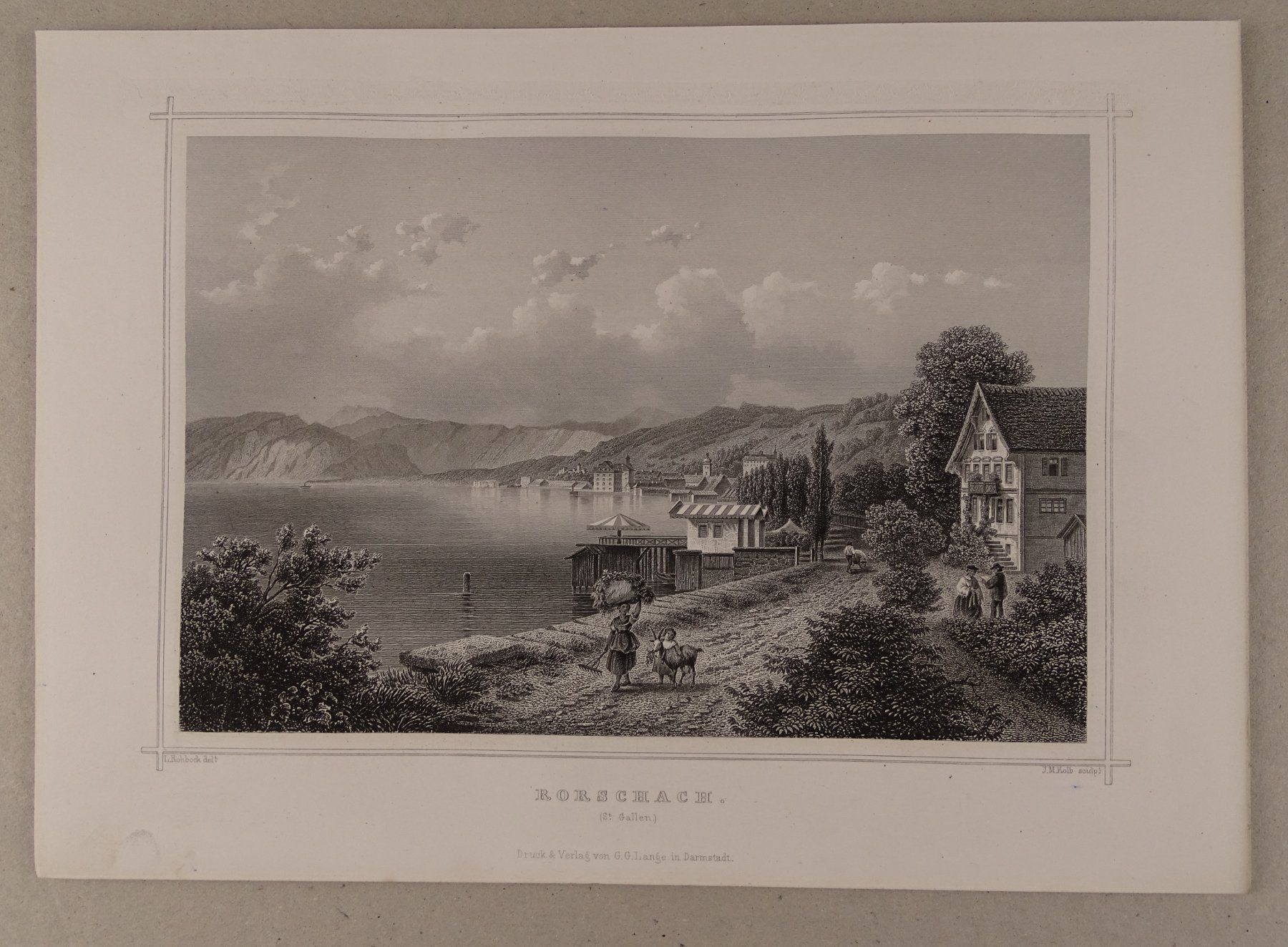 Incisioni: RORSCHACH, STAHLSTICH NACH ROHBOCK 1870 – Usato da Grüningen venduto da Kartensammler 1