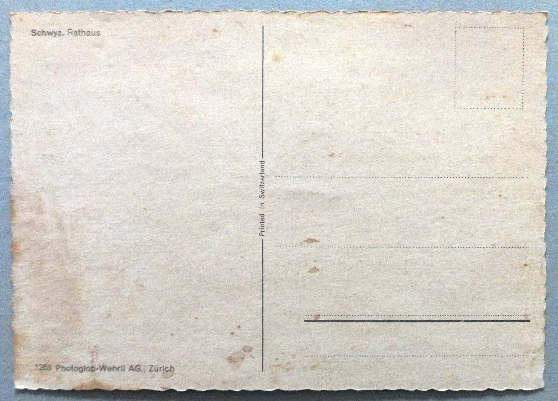 Cartoline postali: Schwyz, Rathaus – Difettoso da Fétigny venduto da Billy2miny 1