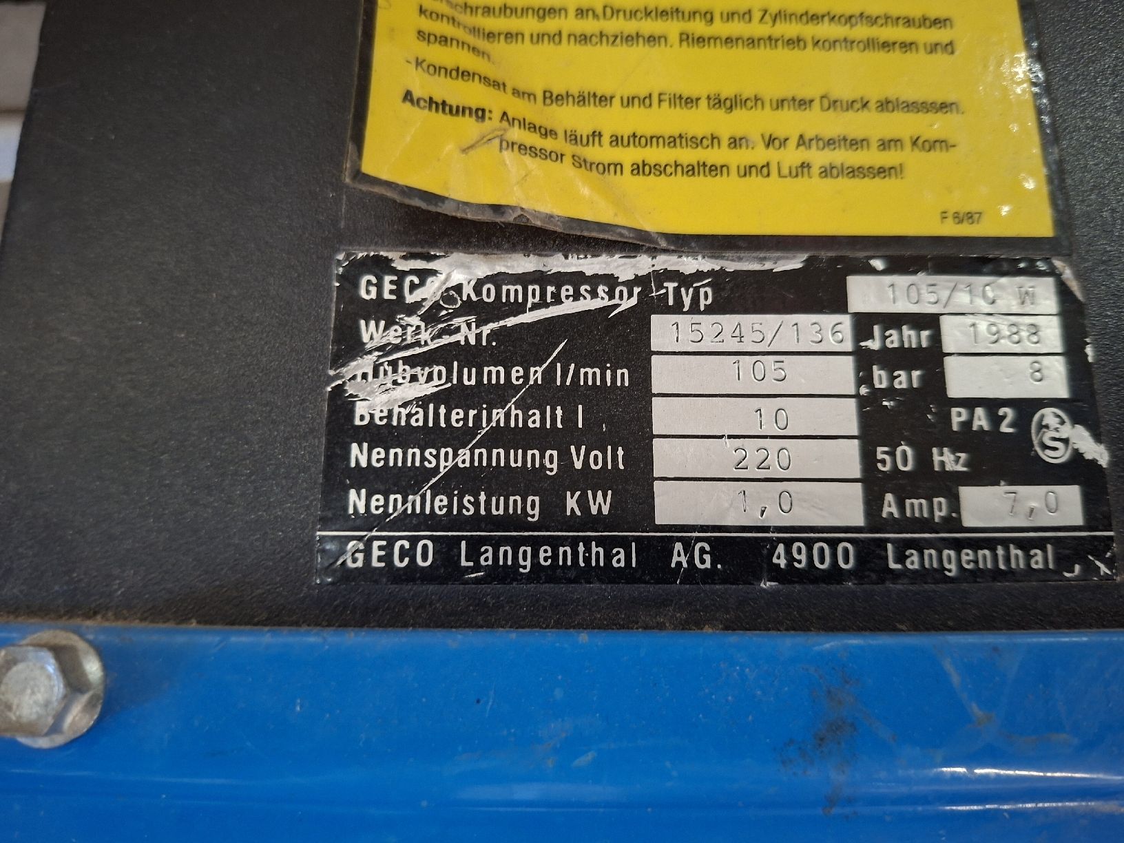 Compressori: Strom Kompressoren ( 2 Stück) – Usato da Oberhasli venduto da Cortina 4
