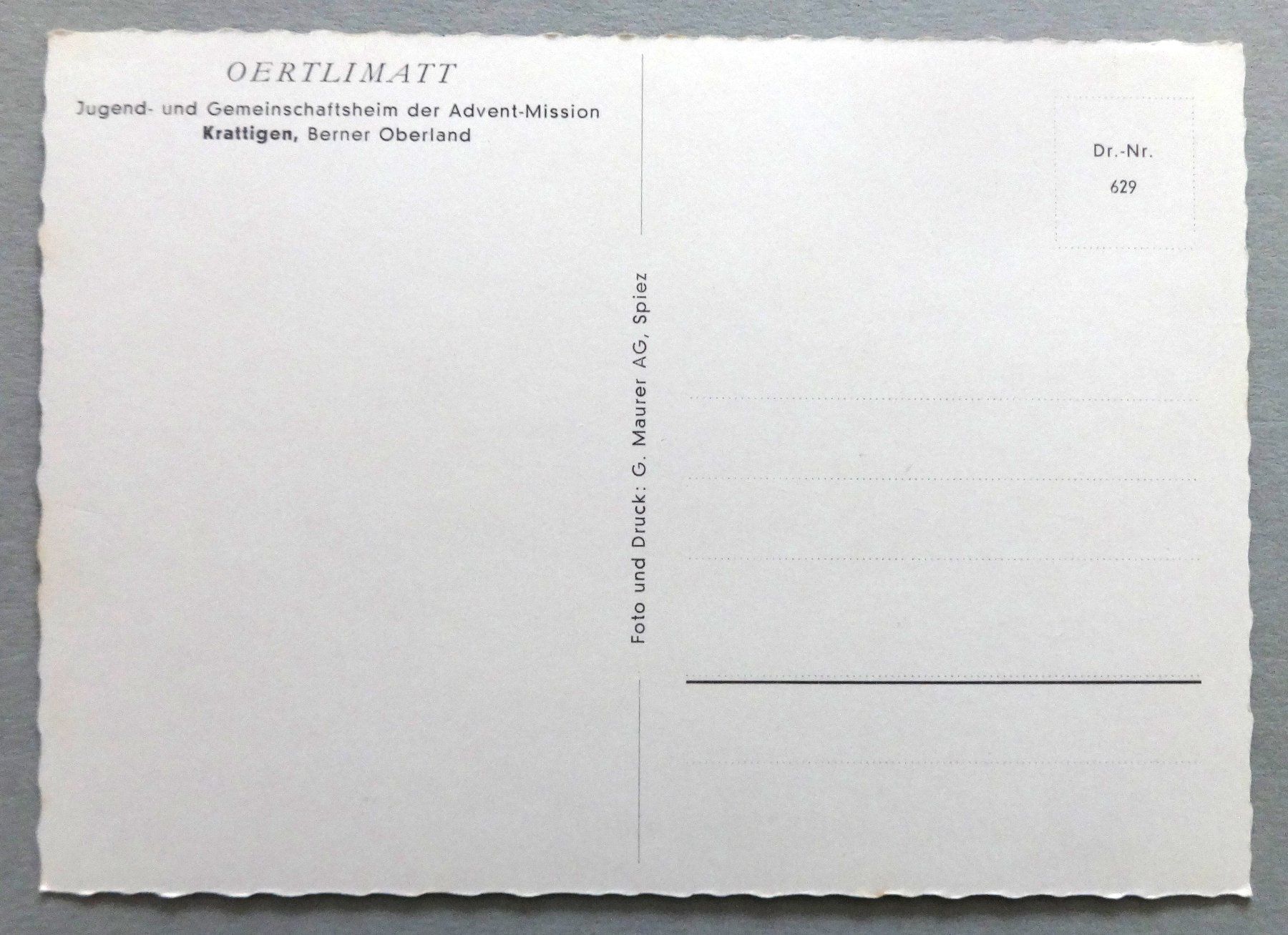Cartes postales: Oertlimatt, Krattigen, Berner Oberland – D'occasion à Fétigny par Billy2miny 1