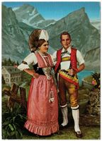 Appenzeller Trachtenpaar REPRO, gelaufen 1975