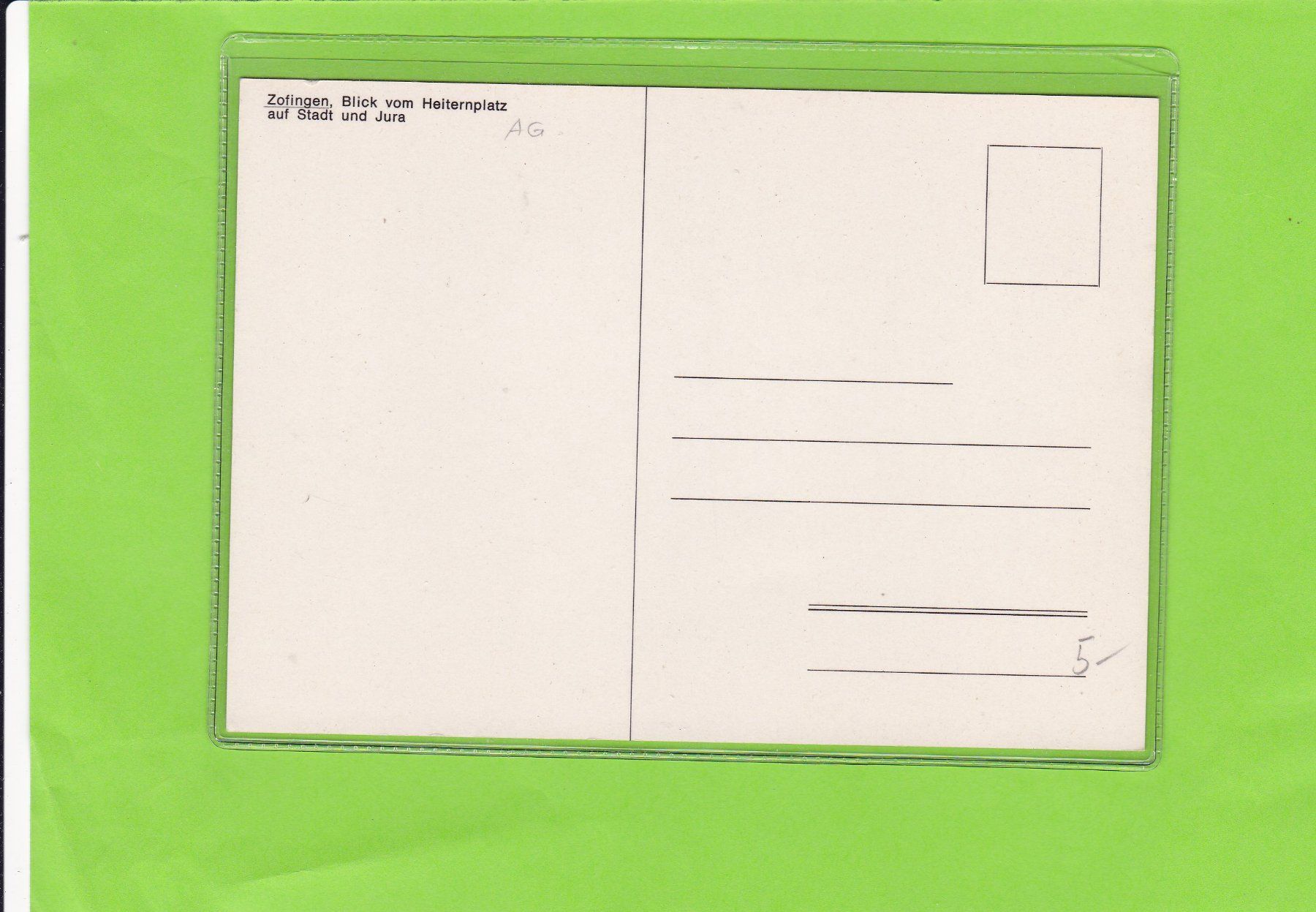 Cartoline postali: Zofingen, Blick vom Heiternplatz – Usato da St. Peterzell venduto da neckertal 1