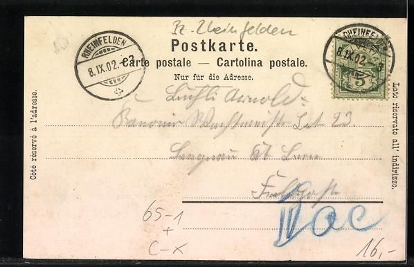 Cartoline postali: Rheinfelden, Hotel Restaurant Bahnhof am – Usato da Berlin venduto da bartko-reher 1