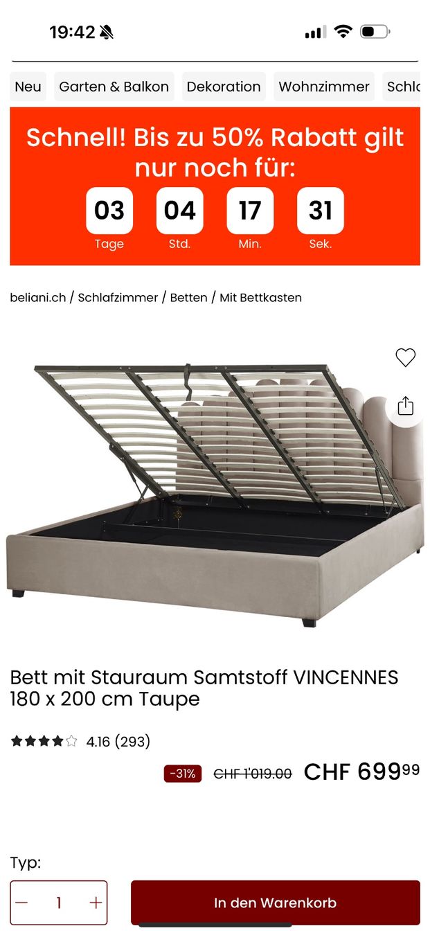 Letti: Bett 180x200 – Usato da Neuenhof venduto da ema_yl96 2