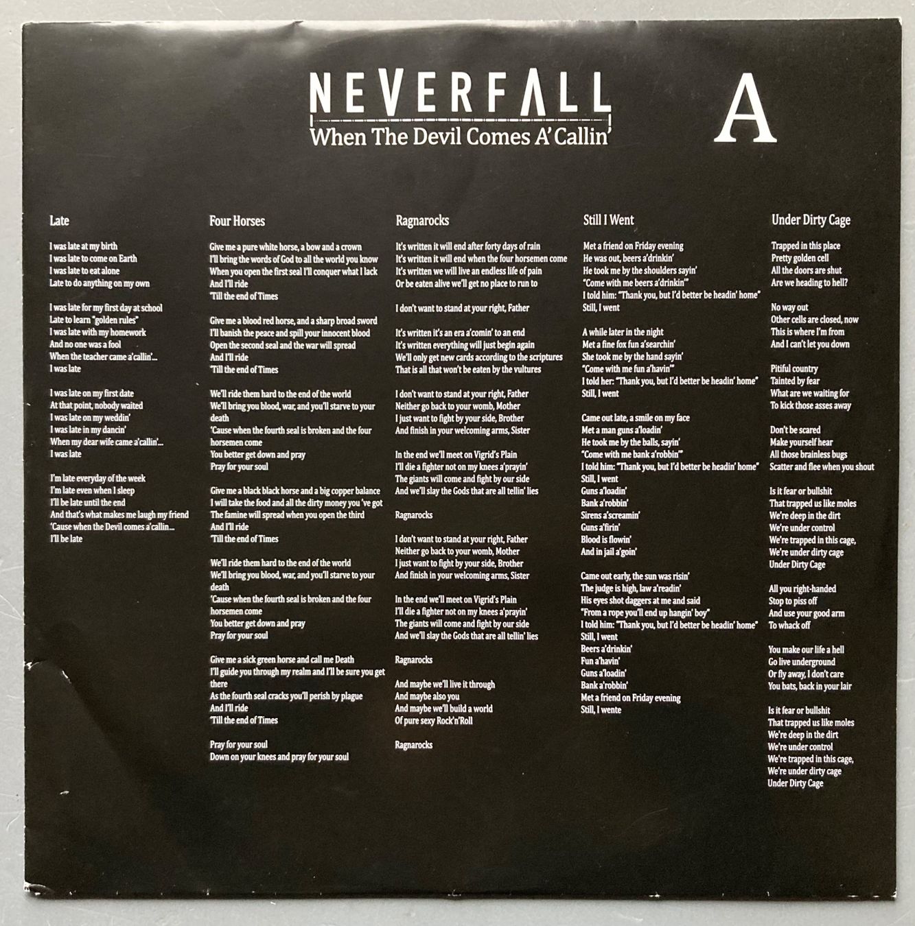 Vinyles: NEVERFALL - WHEN THE DEVIL COMES A'CALLIN' – D'occasion à Poliez-Pittet par Newtown-Records 2