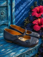 Brako Ballerinas Spangenschuhe Spangenpumps  marine blau 39