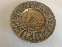 "Vintage-Teller aus massivem Messing mit Hagia-Sophia-Motiv