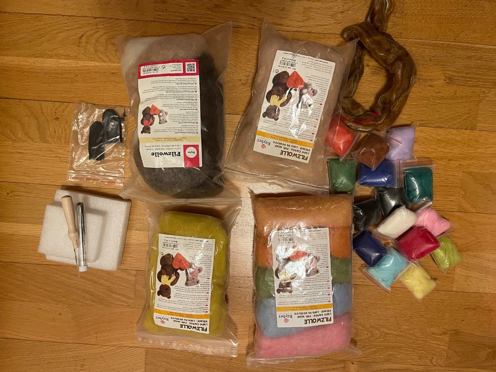 Kit De Laine à Feutrer 36 Couleurs (108 G) - Pour Feutrage à Sec Ou Humide - DIY, Décoration, Débutants