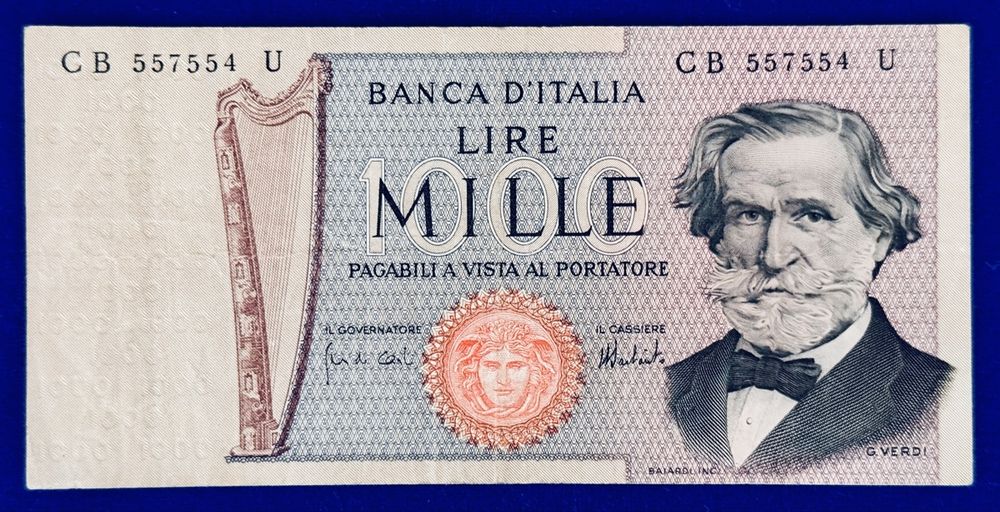 1000 Lire 1969 Italien Banknote in Schön+ (Gebraucht) in Langrickenbach ...