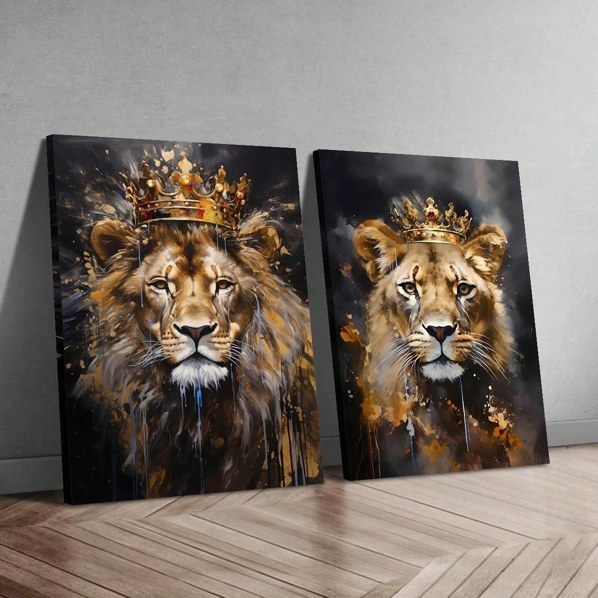 Foto & Immagini: 2er Set Wandbild Löwe Paar NEU – Nuovo e nell'imballaggio originale da Bern venduto da MIR-IAM