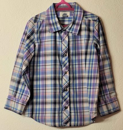 Old Navy Hemd Jungen Gr. 5T / 110 kariert Baumwoll-Mix