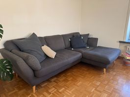Modern Grey Corner Sofa (L-shape) with Chaise — 250 cm, Scan