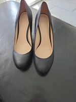 Navyboot Damen Pumps Schwarz Leder