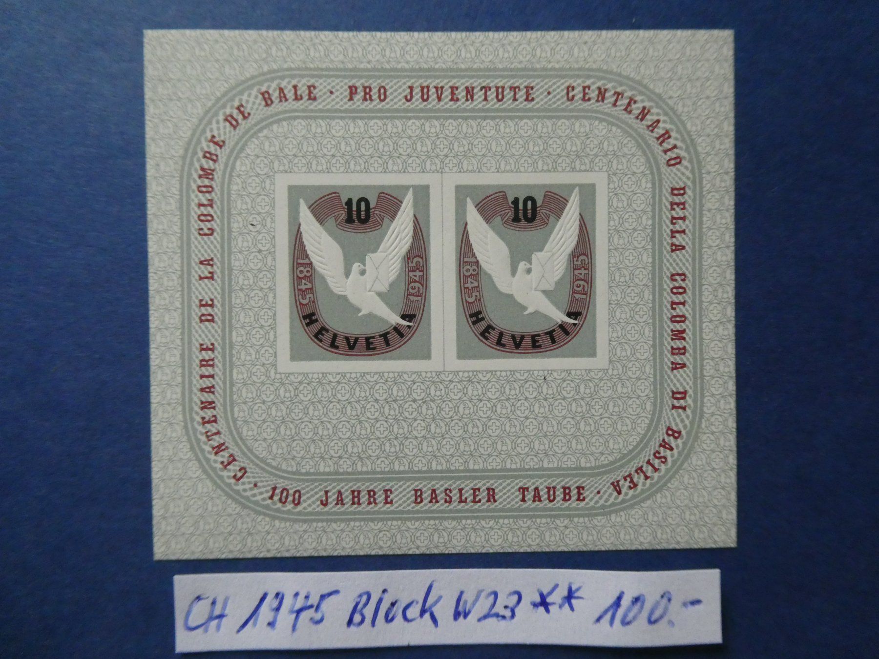 Alle Briefmarken: CH 1945 Block Nr. W23 postfrisch ** – Gebraucht aus Lausen von Herbamare01