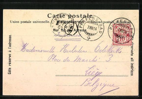 Cartoline postali: Bad Pfäfers bei Ragaz, Hotel Bad Pfäfe – Usato da Berlin venduto da bartko-reher 1