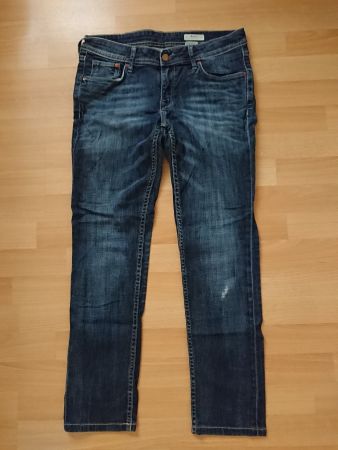Damen Jeans H&M Low Waist Gr. 36/38 elastisch Dunkelblau