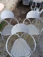 Gartenstühle, Stapelstühle, Metall, Silbergrau