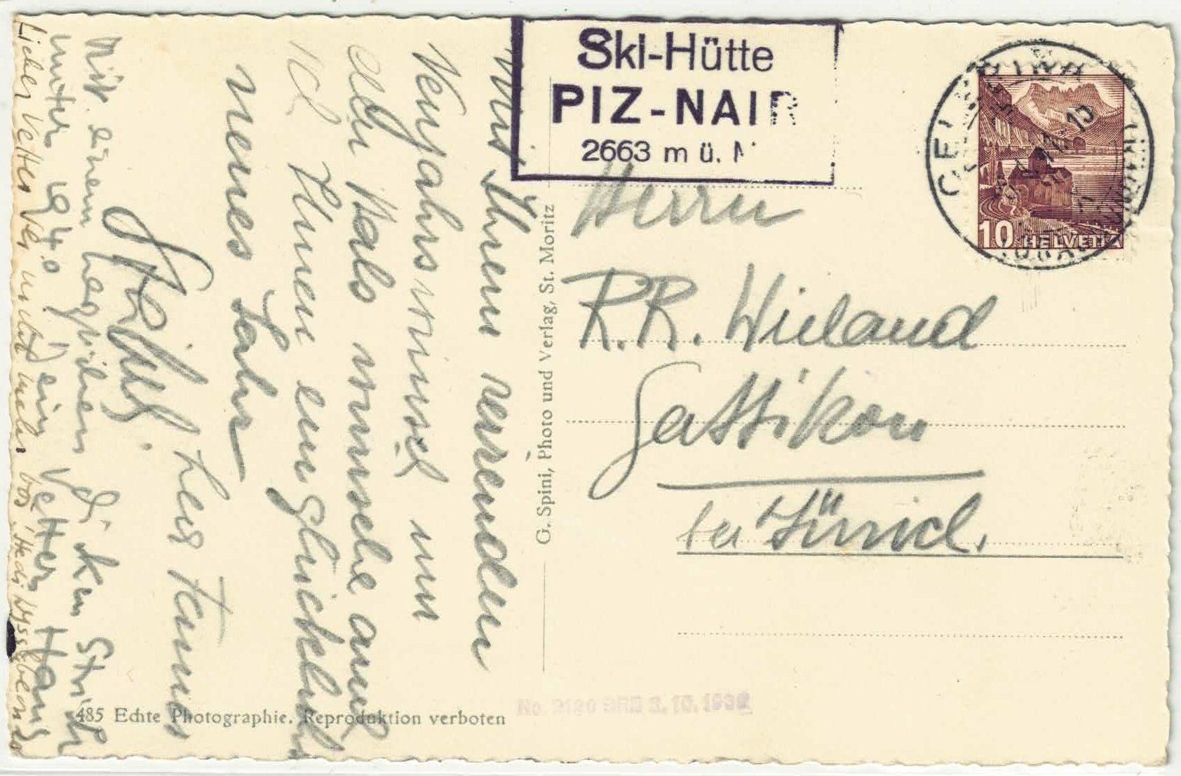 Cartoline postali: St. Moritz - Skifelder – Usato da Ettingen venduto da Kartenplanet 1