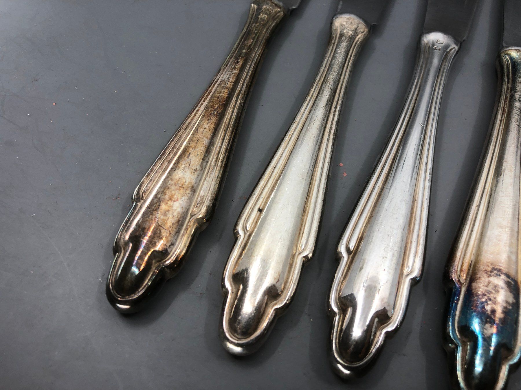 Posate: 6 Tafelmesser versilbert Skandinavisches Design – Usato da Basel venduto da Tiabeanie 8