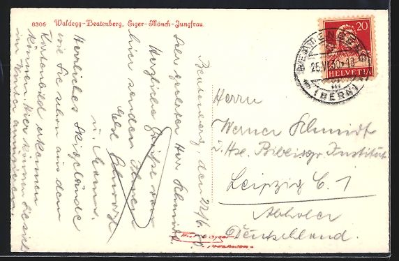 Cartoline postali: Beatenberg, Waldegg mit Eiger, Mönch un – Usato da Berlin venduto da bartko-reher 1