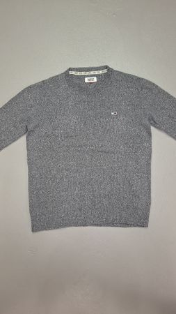 Pull Tommy Jeans gris chiné, Taille M – Parfait pour l'hiver