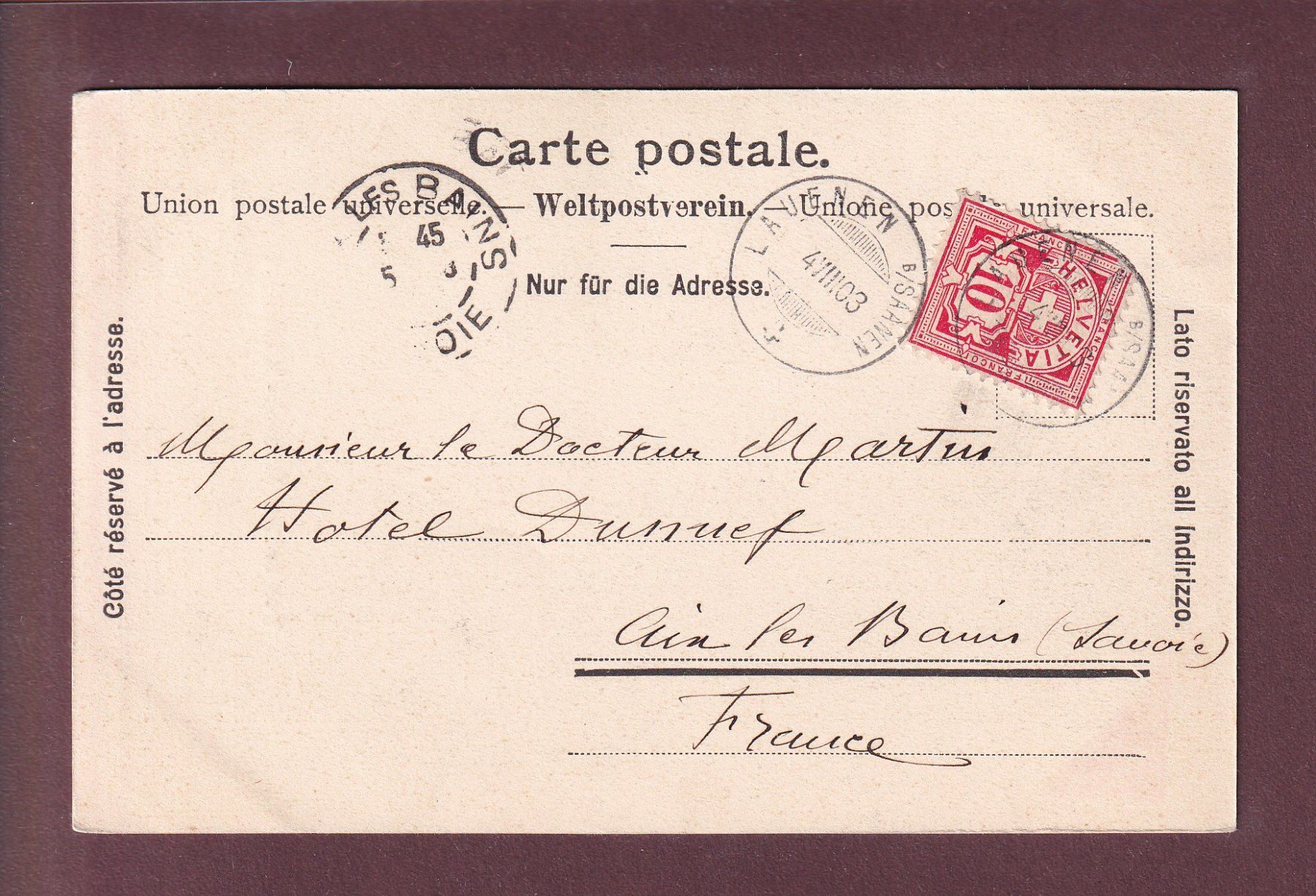 Cartoline postali: Lauenen - Untere ARTBACH-WASSERFALL - 1903 // Eckbug // – Usato da Pully venduto da nicecards 1