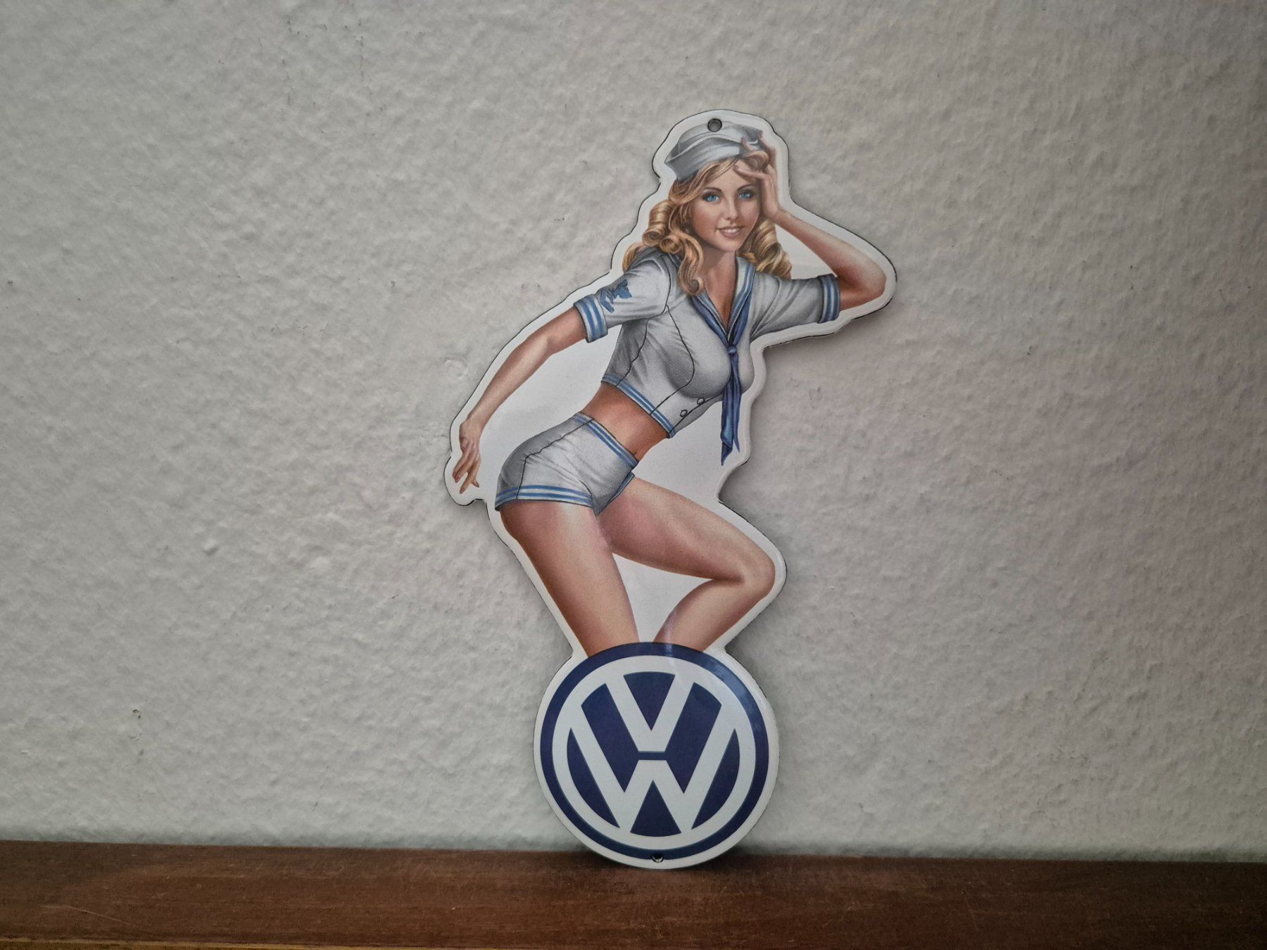 Volkswagen Insegne: Emailschild VW Auto Service Logo Werkstatt Emaille Schild – Nuovo (secondo la descrizione) da Schaffhausen venduto da pfanis09